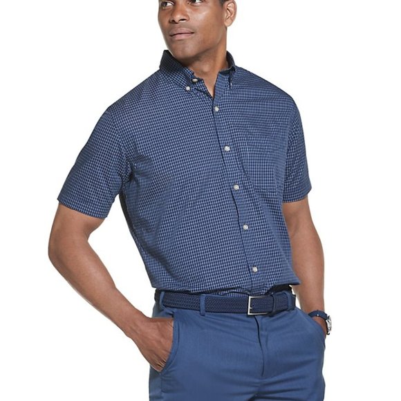 Van Heusen Other - *SOLD* Van Heusen Windowpane Short Sleeve Button Shirt